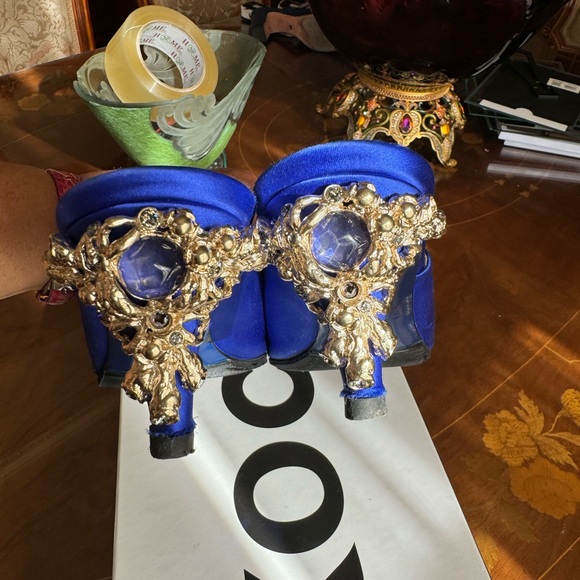 Koche women’s mules shoes Jeweled small heel a 40.0 USA Sz 10.0 - Picture 3 of 16